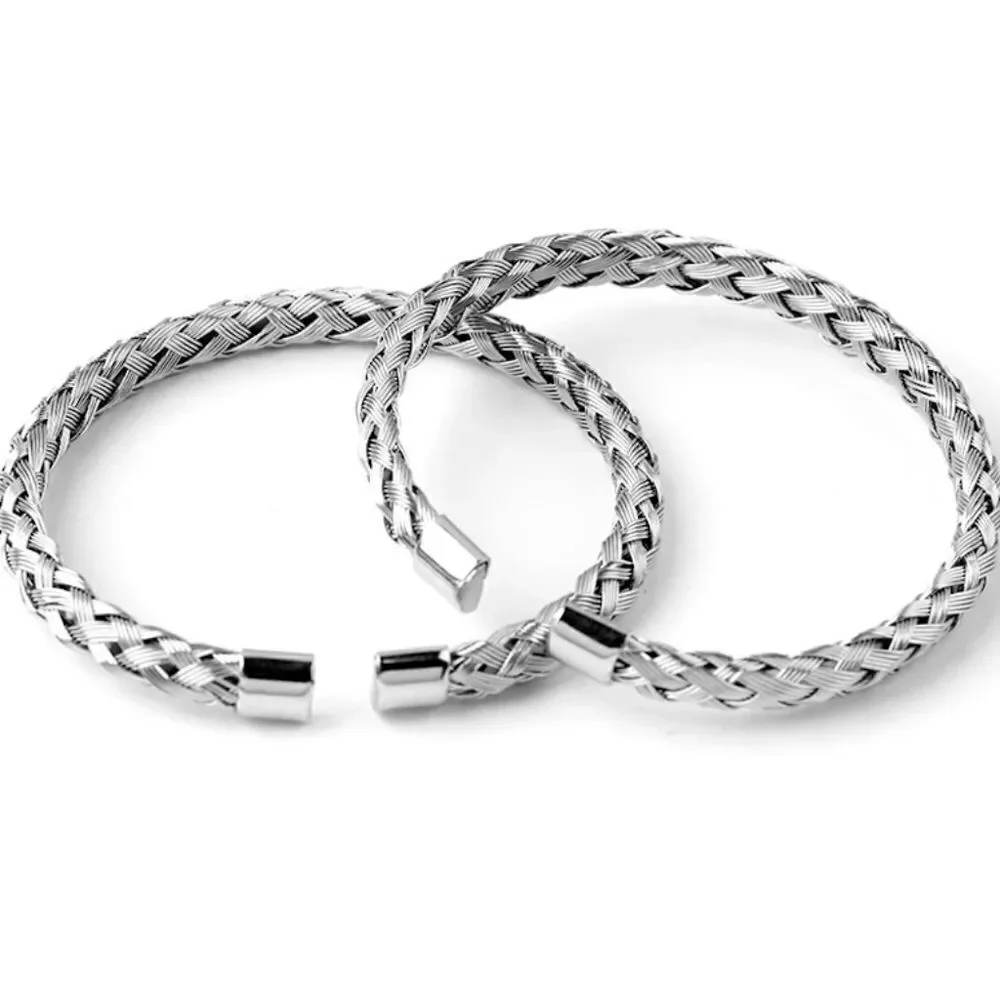 Steel Braided Cuff Bracelet